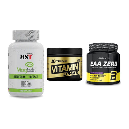 Ausdauer-Set: MST Magnesium + Peak Vitamin + BioTech EAA Zero – alle enthaltenen Artikel
