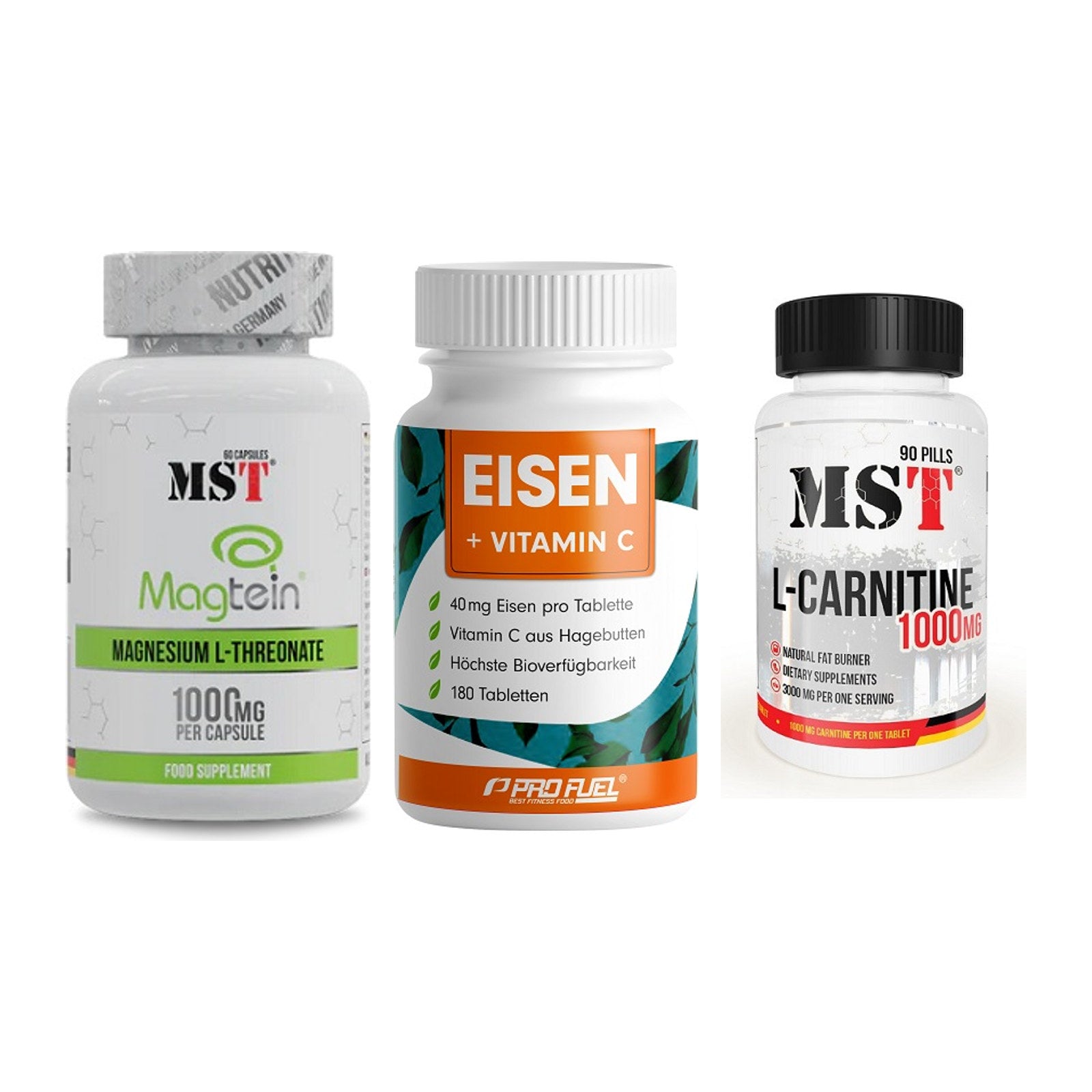 Ausdauer-Set: MST Magnesium + ProFuel EISEN + MST L-Carnitine – alle enthaltenen Artikel