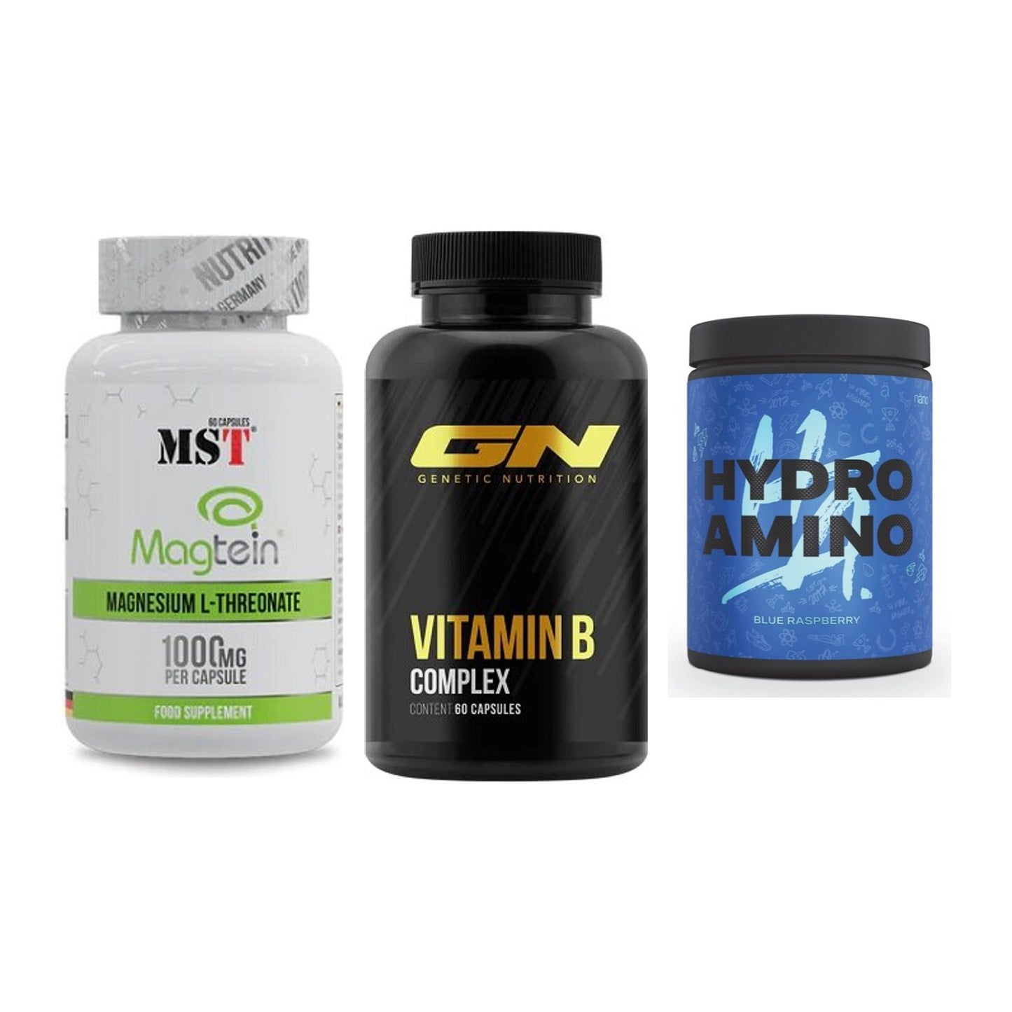 Ausdauer-Set: MST Magnesium + GN Vitamin + Nanosupps Hydro – alle enthaltenen Artikel