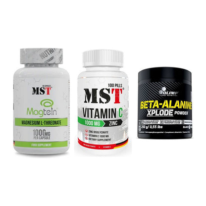 Ausdauer-Set: MST Magnesium + MST Vitamin C + Olimp Beta-Alani – alle enthaltenen Artikel
