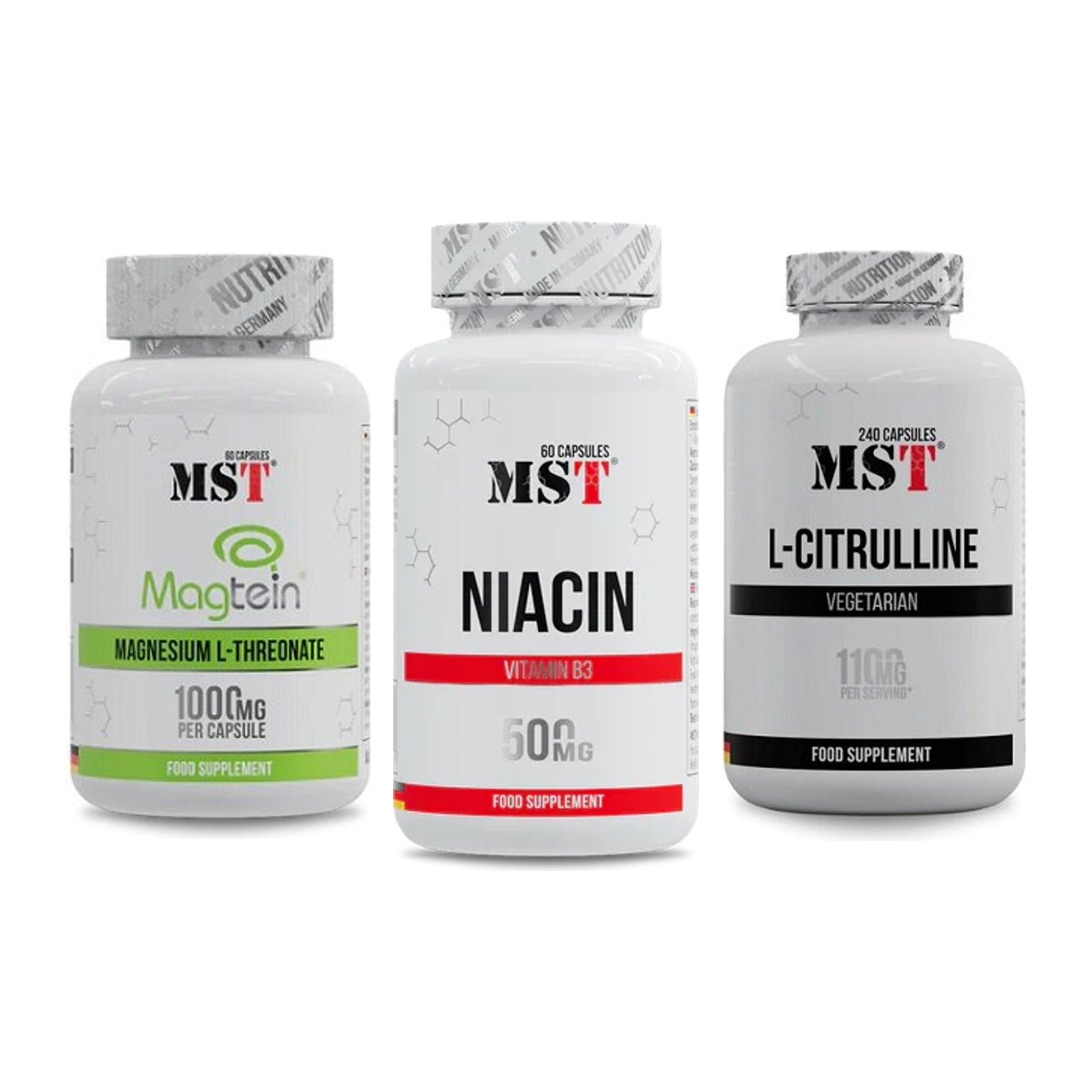 Ausdauer-Set: MST Magnesium + MST Niacin + MST Citrulline – alle enthaltenen Artikel