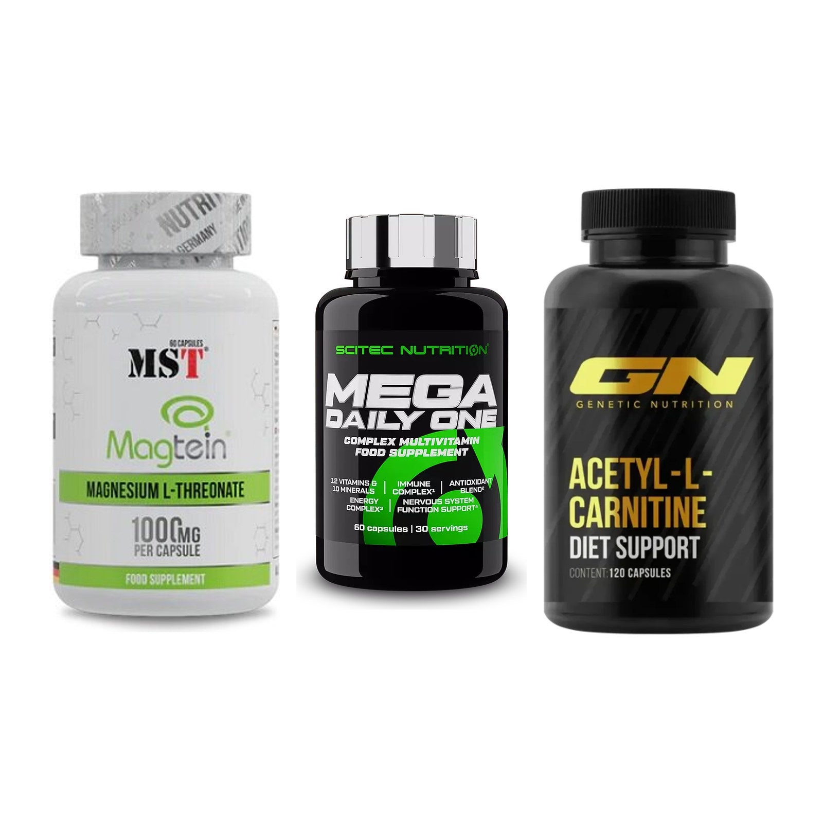 Ausdauer-Set: MST Magnesium + Scitec Mega + GN Acetyl – alle enthaltenen Artikel