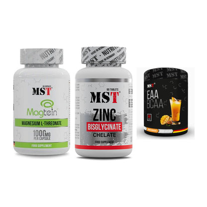 Ausdauer-Set: MST Magnesium + MST Zinc Chelate + MST EAA & BCAA – alle enthaltenen Artikel