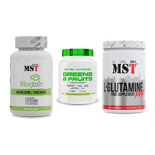 Ausdauer-Set: MST Magnesium + Scitec Greens + MST Glutamine – alle enthaltenen Artikel
