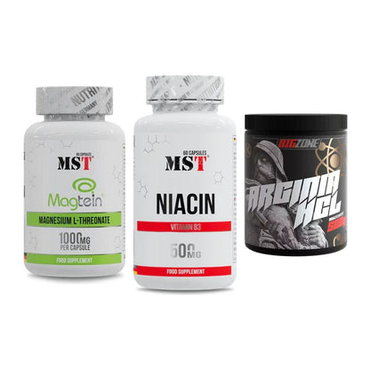 Ausdauer-Set: MST Magnesium + MST Niacin + Big Zone Arginin – alle enthaltenen Artikel