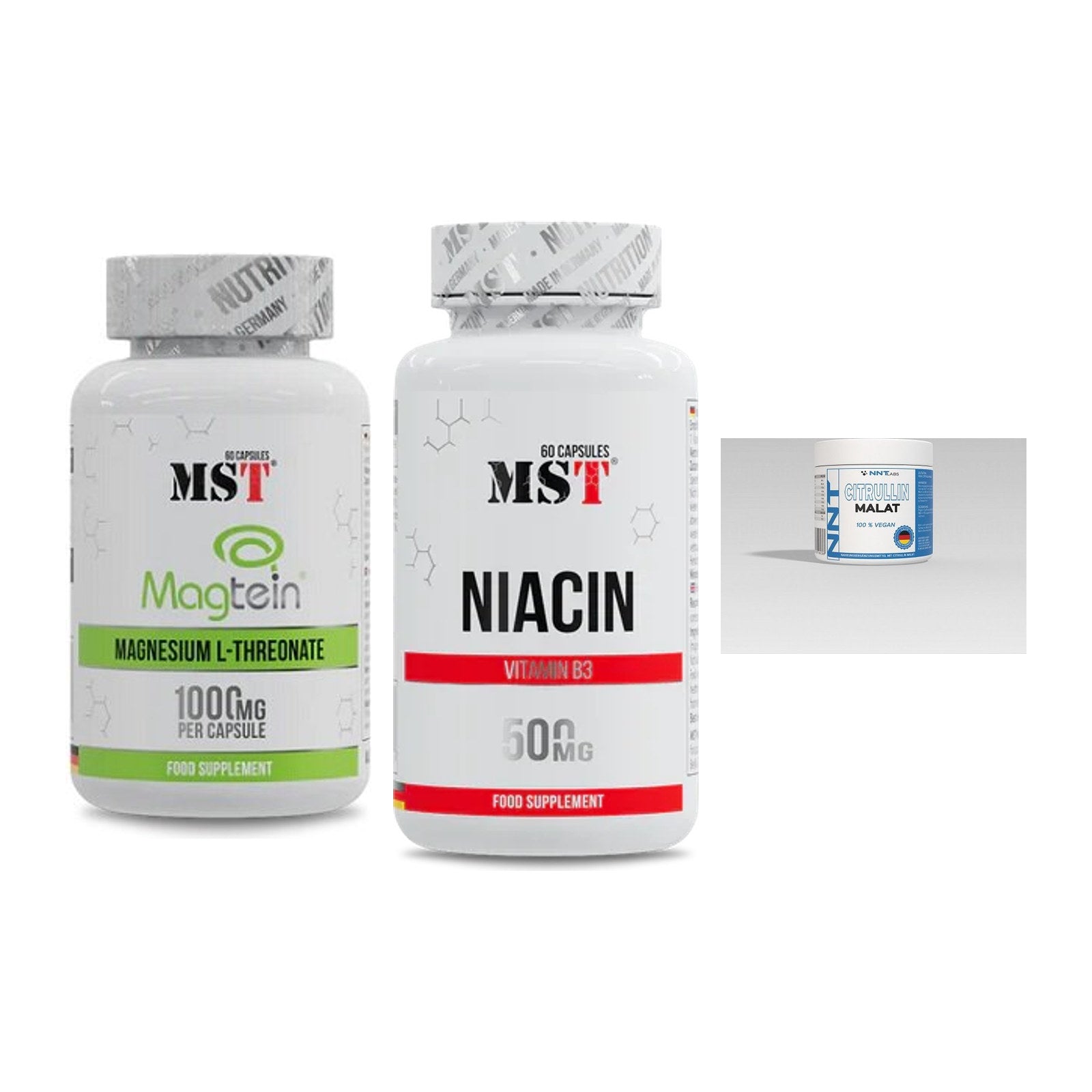 Ausdauer-Set: MST Magnesium + MST Niacin + NNT Citrullin – alle enthaltenen Artikel