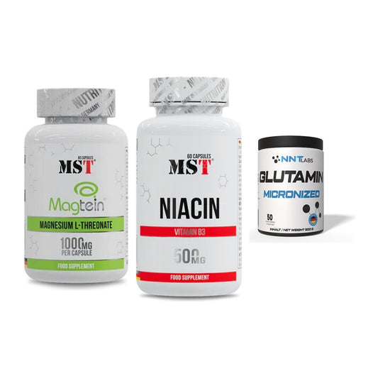 Ausdauer-Set: MST Magnesium + MST Niacin + NNT Glutamin – alle enthaltenen Artikel