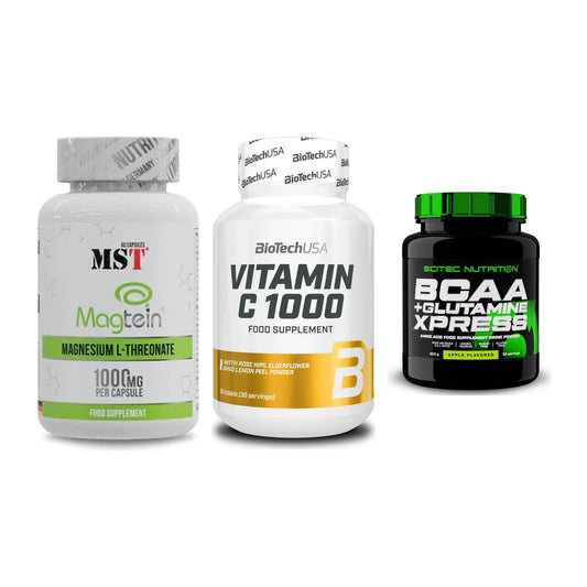 Ausdauer-Set: MST Magnesium + BioTech Vitamin + Scitec BCAA – alle enthaltenen Artikel