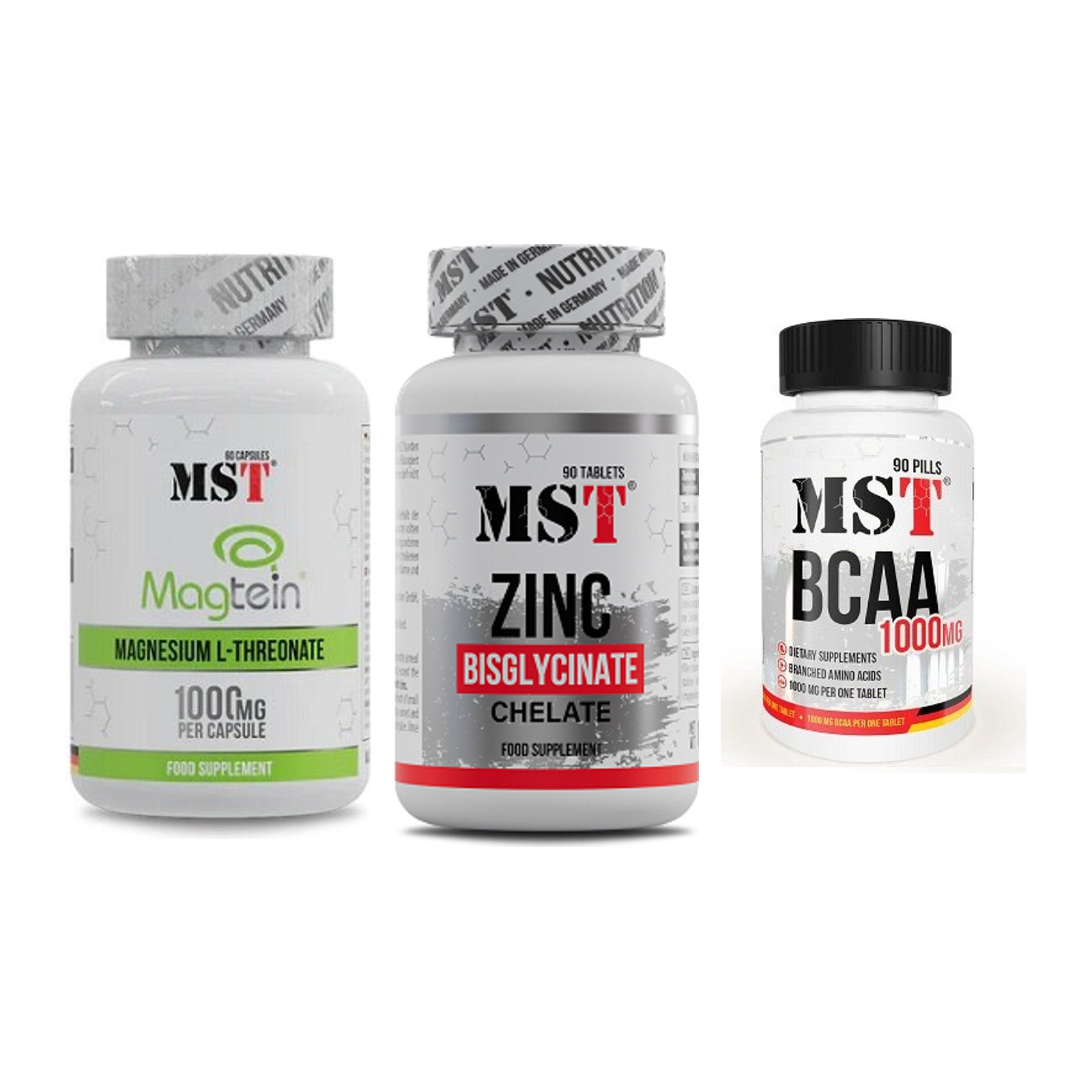 Ausdauer-Set: MST Magnesium + MST Zinc Chelate + MST BCAA 1000 – alle enthaltenen Artikel