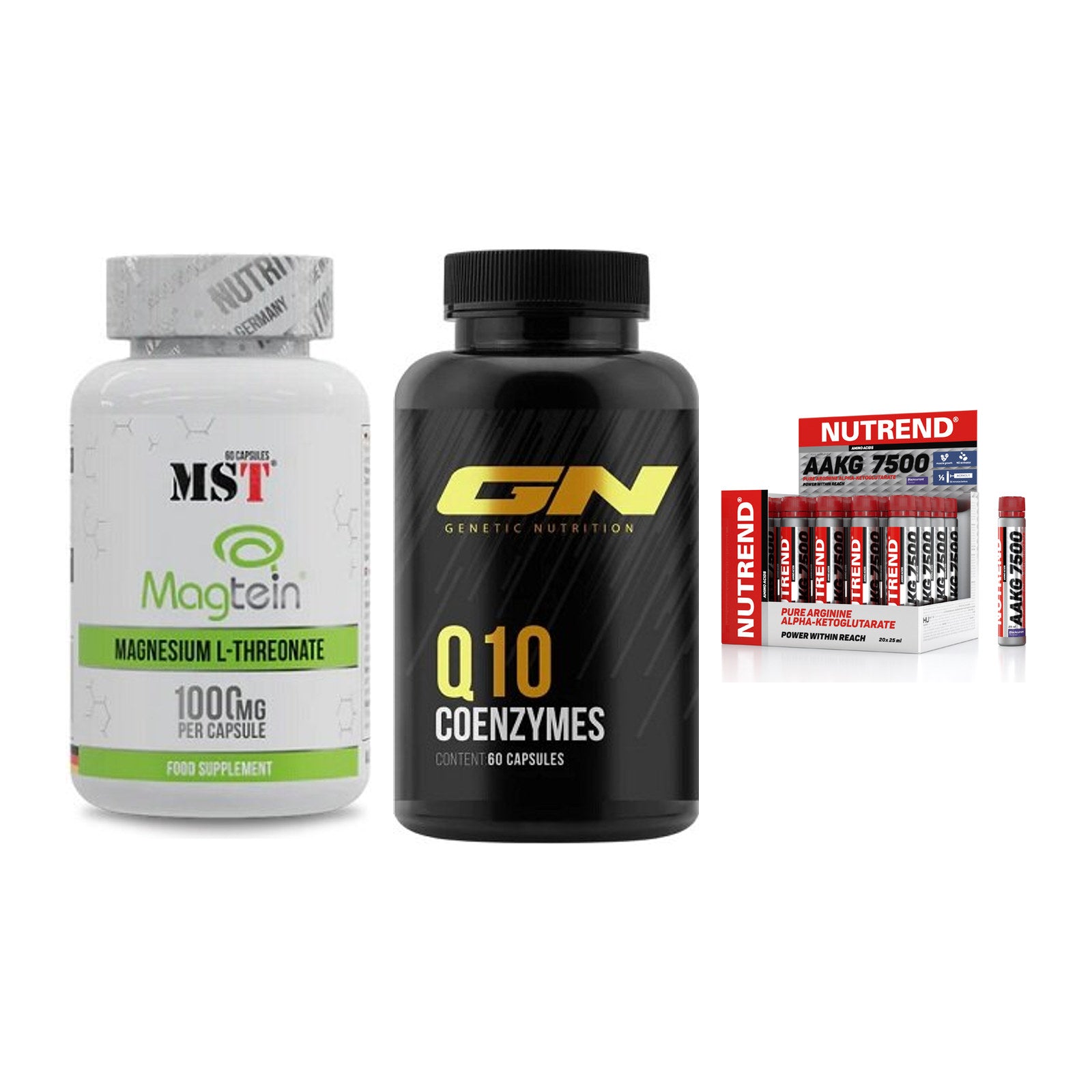 Ausdauer-Set: MST Magnesium + GN Q10 Health + Nutrend AAKG – alle enthaltenen Artikel