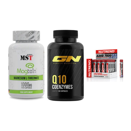 Ausdauer-Set: MST Magnesium + GN Q10 Health + Nutrend AAKG – alle enthaltenen Artikel