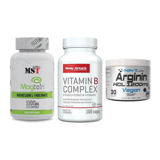 Ausdauer-Set: MST Magnesium + Body Attack + NNT Arginin HCL – alle enthaltenen Artikel
