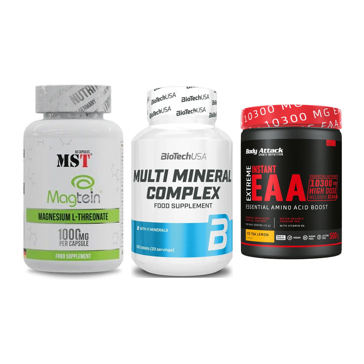 Ausdauer-Set: MST Magnesium + BioTech Multi + Body Attack – alle enthaltenen Artikel
