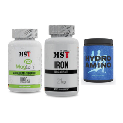 Ausdauer-Set: MST Magnesium + MST Iron Bisglyc + Nanosupps Hydro – alle enthaltenen Artikel