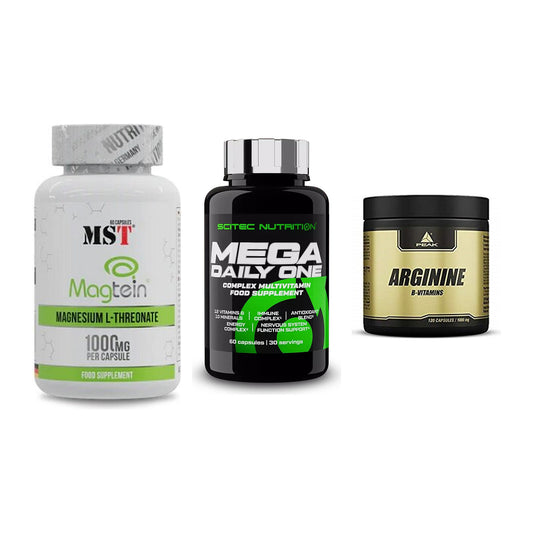 Ausdauer-Set: MST Magnesium + Scitec Mega + Peak Arginin – alle enthaltenen Artikel