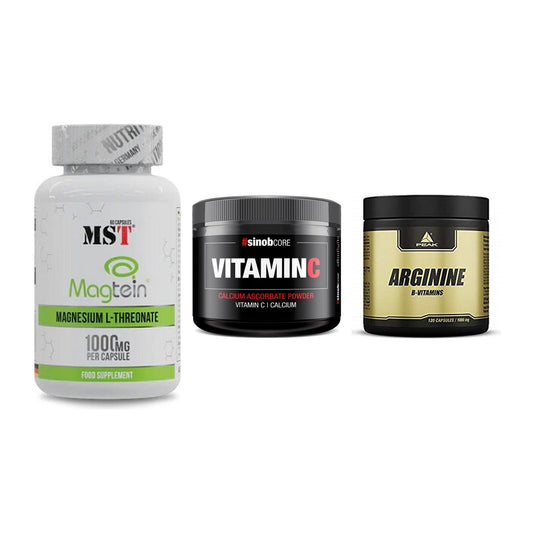 Ausdauer-Set: MST Magnesium + Sinob Vitamin C + Peak Arginin – alle enthaltenen Artikel