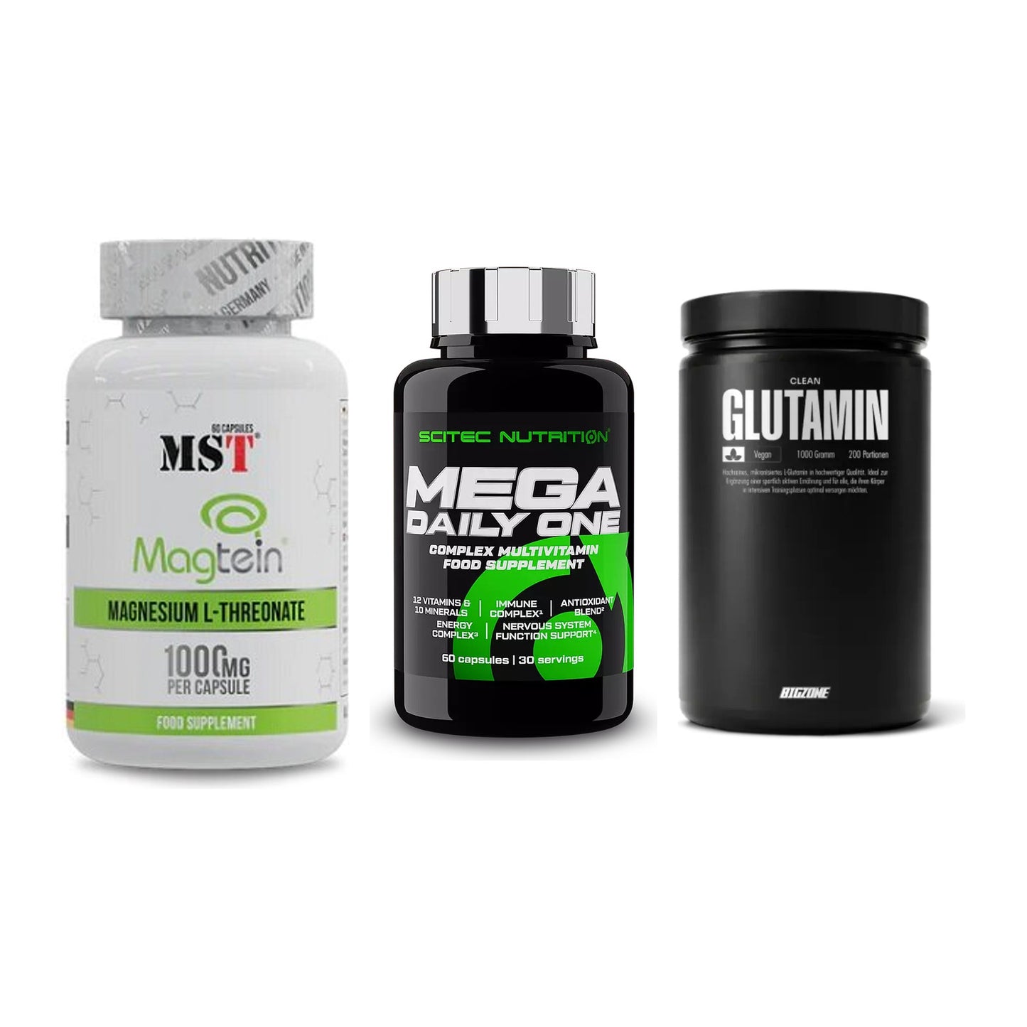 Ausdauer-Set: MST Magnesium + Scitec Mega + Big Zone Glutami – alle enthaltenen Artikel