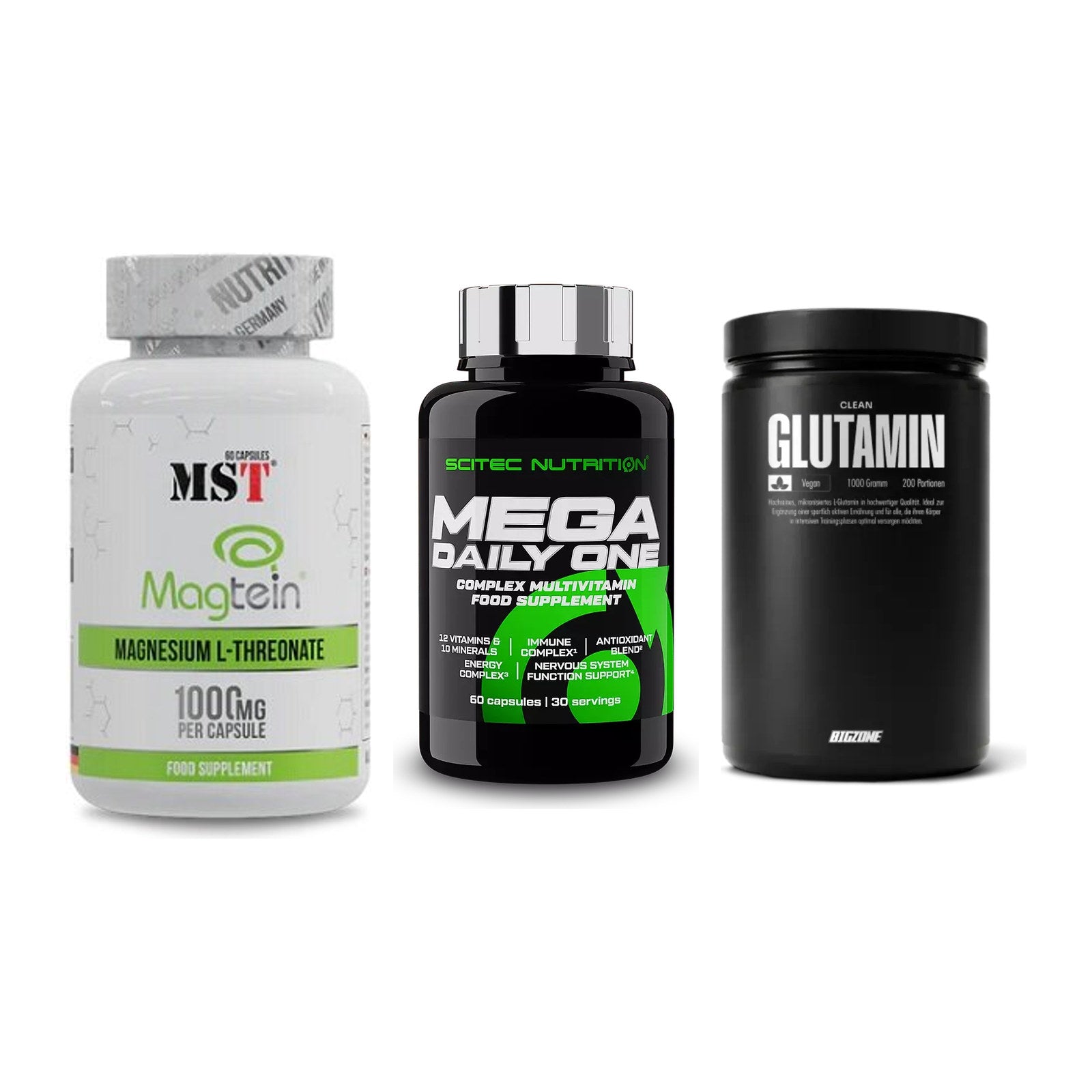 Ausdauer-Set: MST Magnesium + Scitec Mega + Big Zone Glutami – alle enthaltenen Artikel