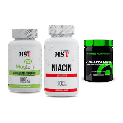 Ausdauer-Set: MST Magnesium + MST Niacin + Scitec L-Glutami – alle enthaltenen Artikel