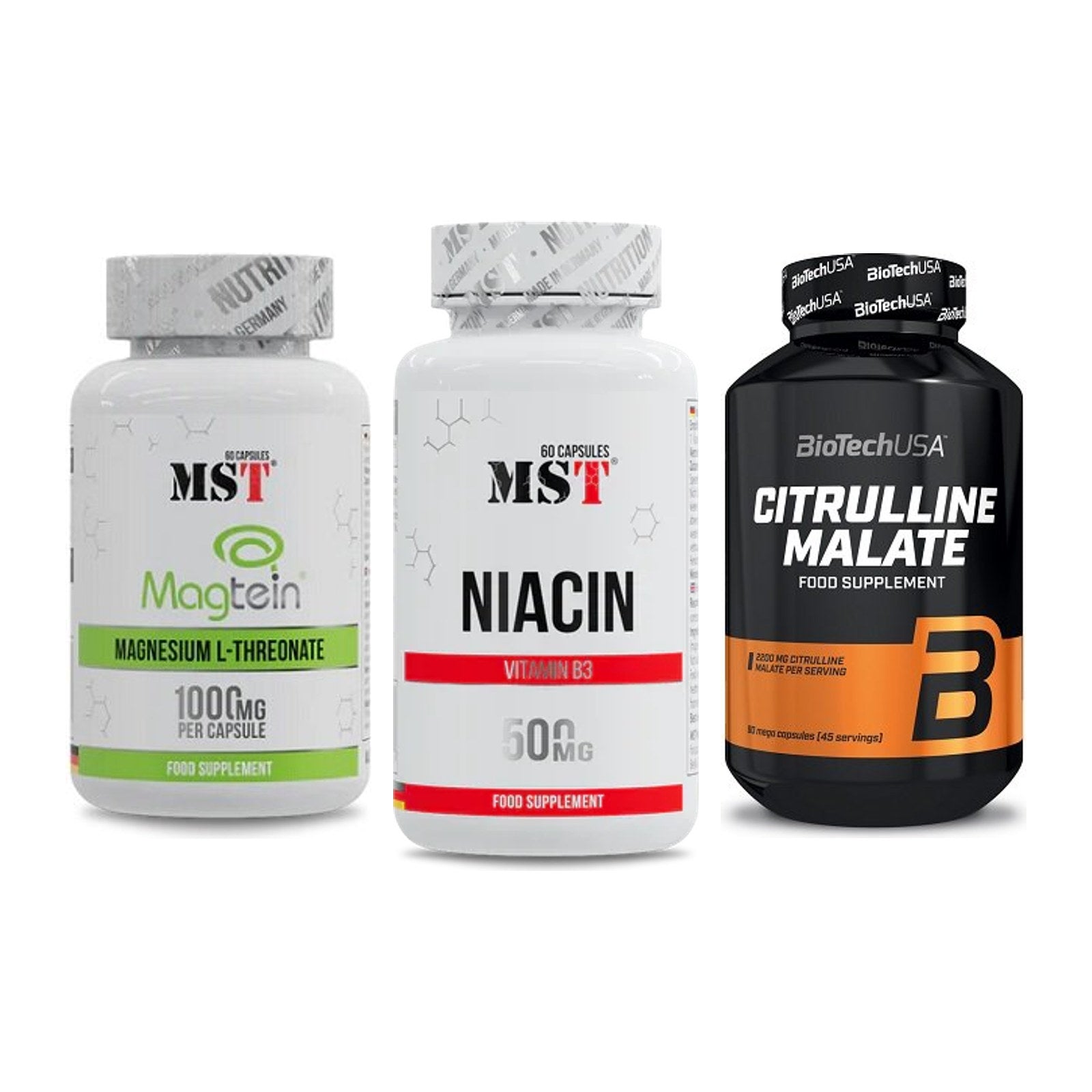 Ausdauer-Set: MST Magnesium + MST Niacin + BioTech Citrulli – alle enthaltenen Artikel