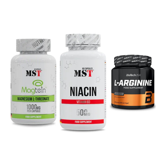 Ausdauer-Set: MST Magnesium + MST Niacin + BioTech L-Argini – alle enthaltenen Artikel