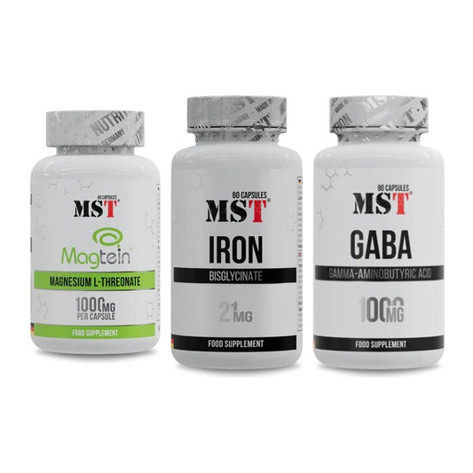 Ausdauer-Set: MST Magnesium + MST Iron Bisglyc + MST GABA 1000mg – alle enthaltenen Artikel