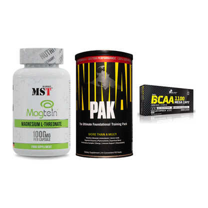Ausdauer-Set: MST Magnesium + Universal Animal + Olimp BCAA Mega – alle enthaltenen Artikel