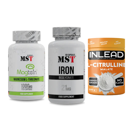 Ausdauer-Set: MST Magnesium + MST Iron Bisglyc + INLEAD L-Citrull – alle enthaltenen Artikel