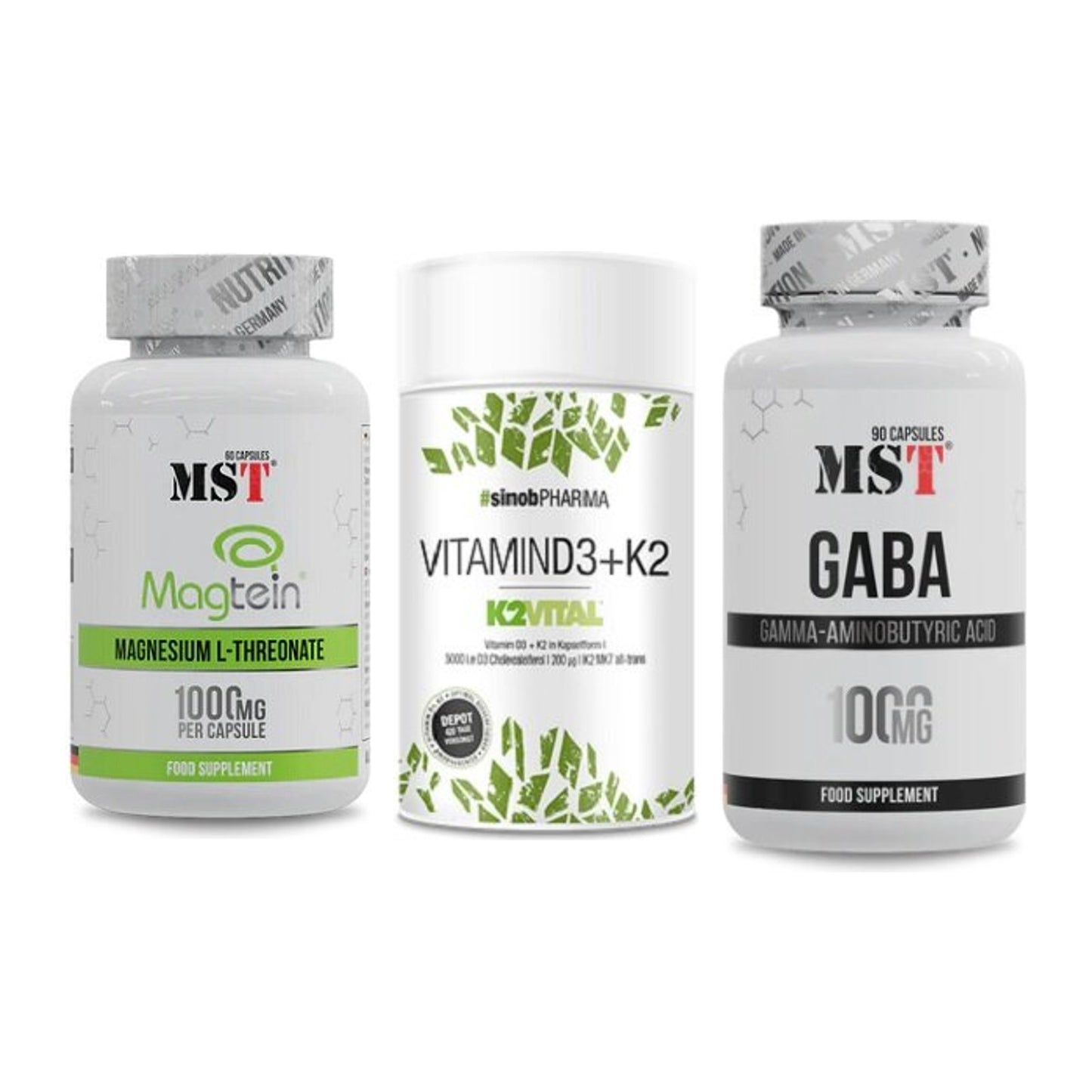 Ausdauer-Set: MST Magnesium + Sinob Vitamin D3 + MST GABA 1000mg – alle enthaltenen Artikel
