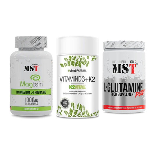 Ausdauer-Set: MST Magnesium + Sinob Vitamin D3 + MST Glutamine – alle enthaltenen Artikel