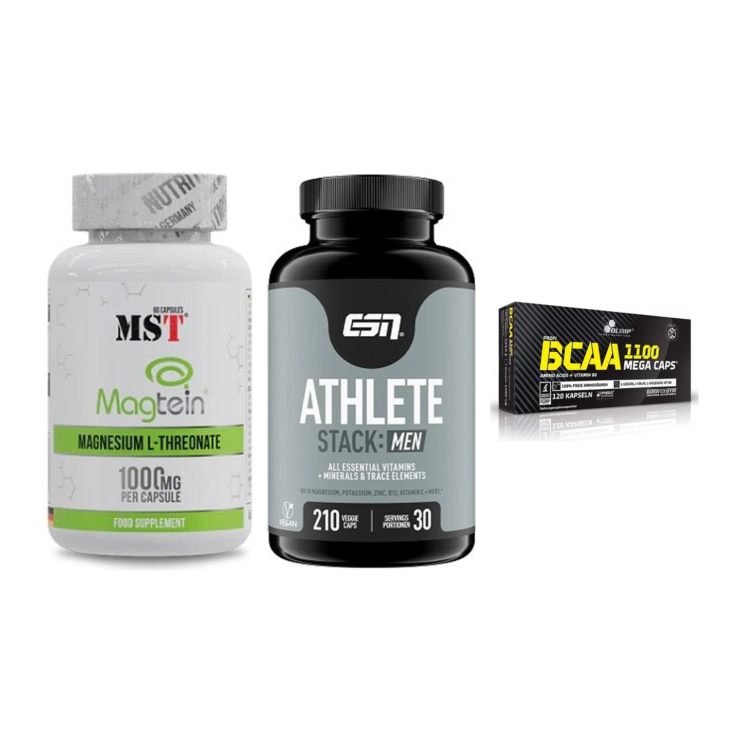 Ausdauer-Set: MST Magnesium + ESN Athlete + Olimp BCAA Mega – alle enthaltenen Artikel
