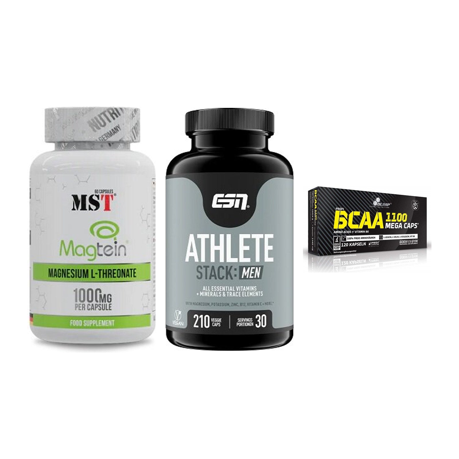 Ausdauer-Set: MST Magnesium + ESN Athlete + Olimp BCAA Mega – alle enthaltenen Artikel