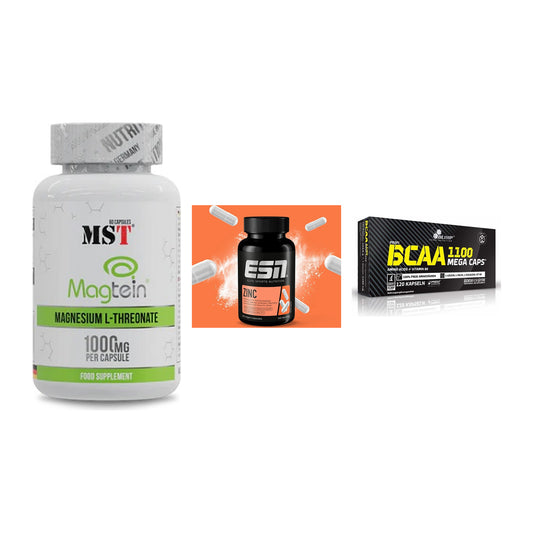 Ausdauer-Set: MST Magnesium + ESN Zinc + Olimp BCAA Mega – alle enthaltenen Artikel