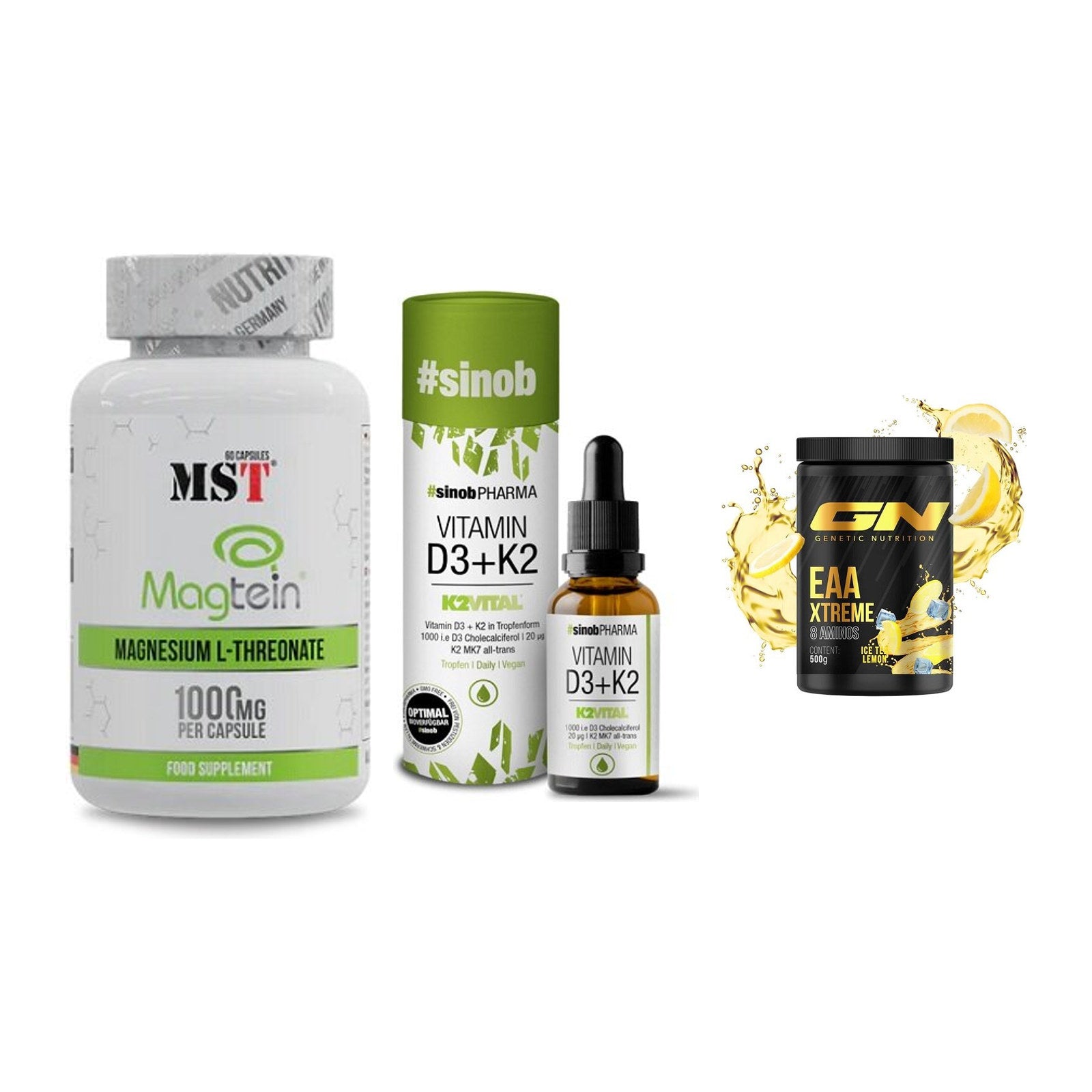 Ausdauer-Set: MST Magnesium + Sinob Vitamin D3 + GN EAA Xtreme – alle enthaltenen Artikel