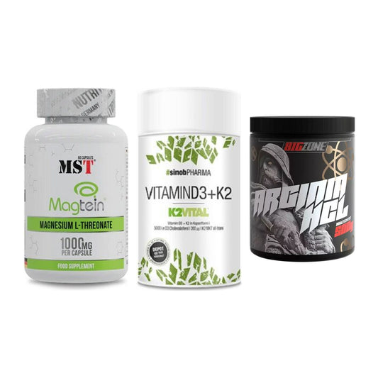 Ausdauer-Set: MST Magnesium + Sinob Vitamin D3 + Big Zone Arginin – alle enthaltenen Artikel