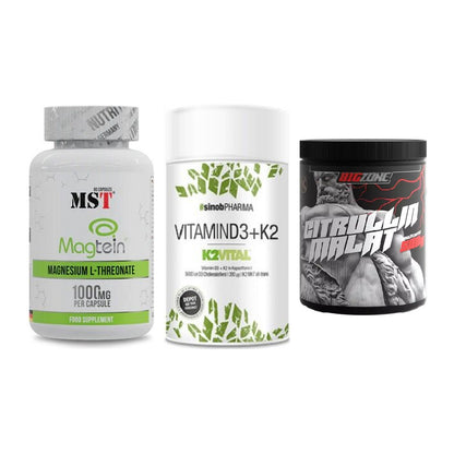 Ausdauer-Set: MST Magnesium + Sinob Vitamin D3 + Big Zone Citrull – alle enthaltenen Artikel