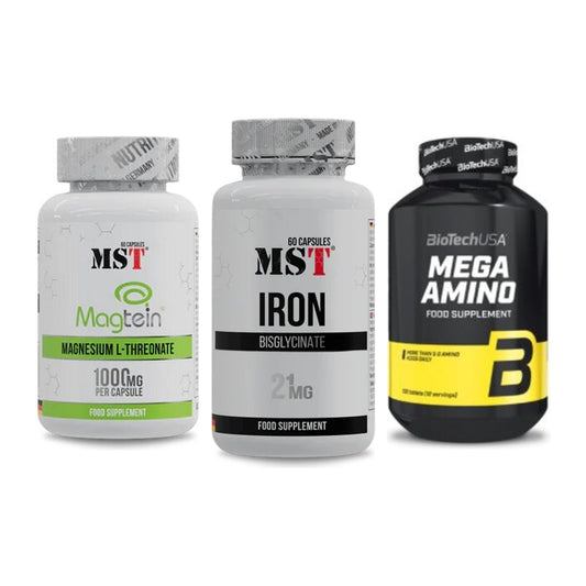 Ausdauer-Set: MST Magnesium + MST Iron Bisglyc + BioTech Mega – alle enthaltenen Artikel