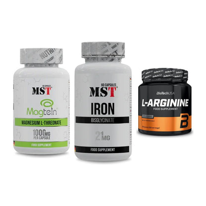 Ausdauer-Set: MST Magnesium + MST Iron Bisglyc + BioTech L-Argini – alle enthaltenen Artikel