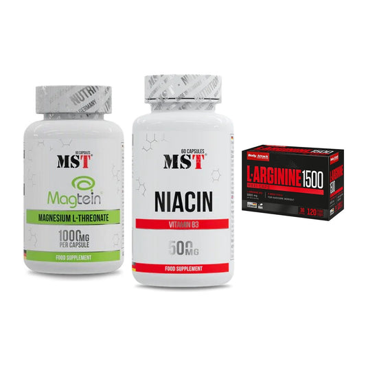 Ausdauer-Set: MST Magnesium + MST Niacin + Body Attack – alle enthaltenen Artikel