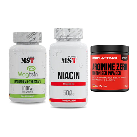 Ausdauer-Set: MST Magnesium + MST Niacin + Body Attack 100 – alle enthaltenen Artikel