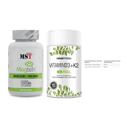Ausdauer-Set: MST Magnesium + Sinob Vitamin D3 + INLEAD L-Carniti – alle enthaltenen Artikel