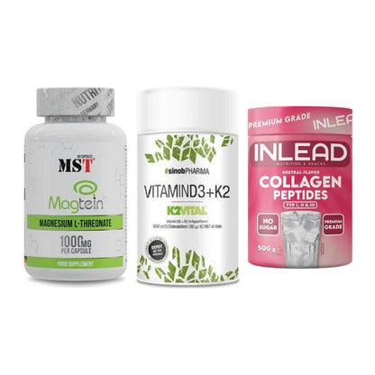 Ausdauer-Set: MST Magnesium + Sinob Vitamin D3 + INLEAD Collagen – alle enthaltenen Artikel