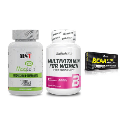 Ausdauer-Set: MST Magnesium + BioTech Multivit + Olimp BCAA Mega – alle enthaltenen Artikel