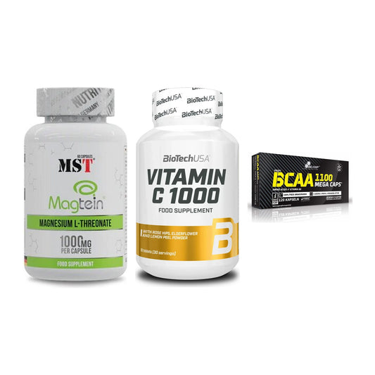 Ausdauer-Set: MST Magnesium + BioTech Vitamin + Olimp BCAA Mega – alle enthaltenen Artikel