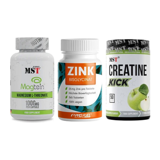 Ausdauer-Set: MST Magnesium + ProFuel Zink + MST Creatine – alle enthaltenen Artikel
