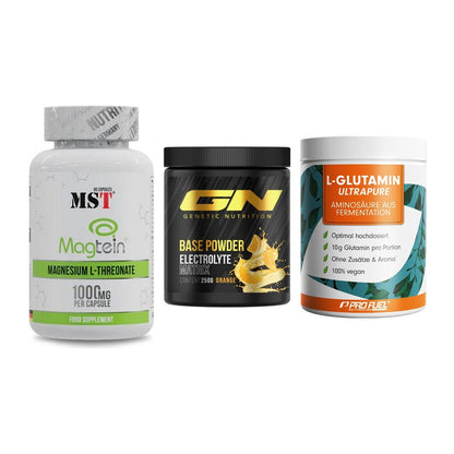 Ausdauer-Set: MST Magnesium + GN Base Powder + ProFuel Glutamin – alle enthaltenen Artikel