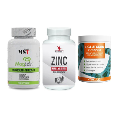 Ausdauer-Set: MST Magnesium + #GYMJUICE ZINC + ProFuel Glutamin – alle enthaltenen Artikel