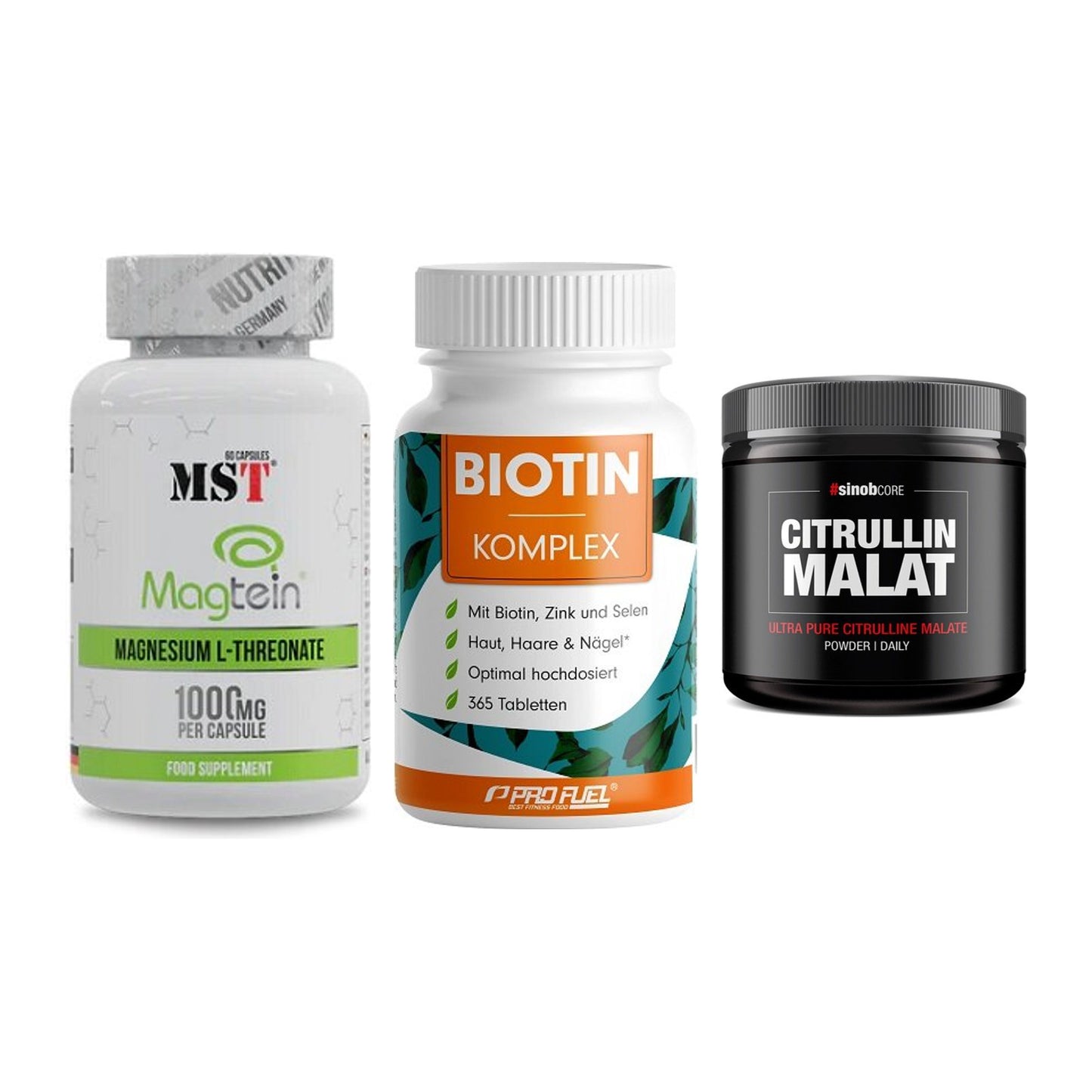 Ausdauer-Set: MST Magnesium + ProFuel BIOTIN + Sinob Core – alle enthaltenen Artikel