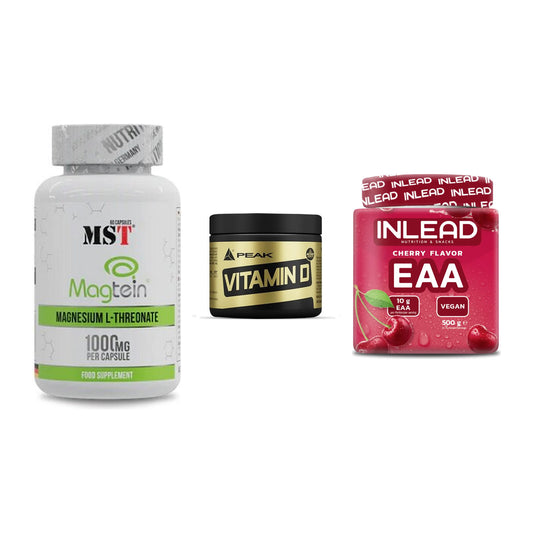 Ausdauer-Set: MST Magnesium + Peak Vitamin D + INLEAD EAA – alle enthaltenen Artikel