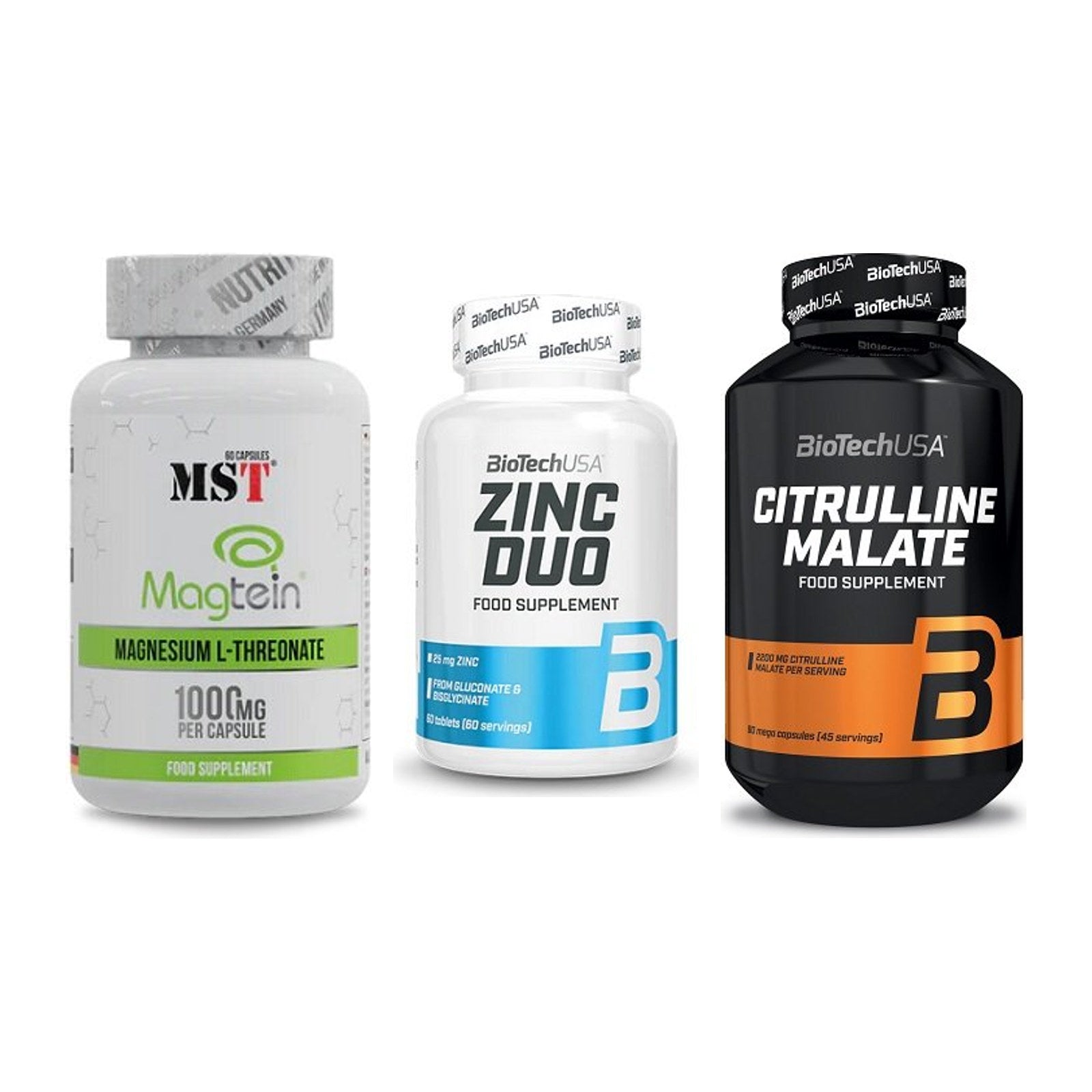 Ausdauer-Set: MST Magnesium + BioTech Zinc Duo + BioTech Citrulli – alle enthaltenen Artikel
